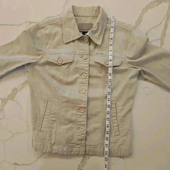 Calvin Klein Jeans Womens Jean Jacket Cream Tan Size Small - Picture 5 of 12